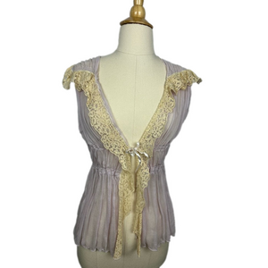 New Lilac 100% Silk Fleurwood Top Sz XS